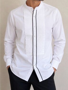 Vitarelli Italy Slim Fit White Tuxedo Style Dress Shirt – 18½ / 34-35‎